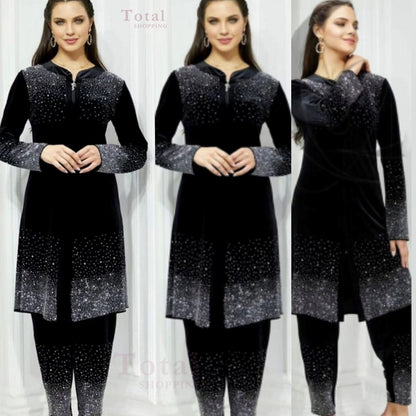 Premium Korean Velvet Fabrics-[LP-222]-Black