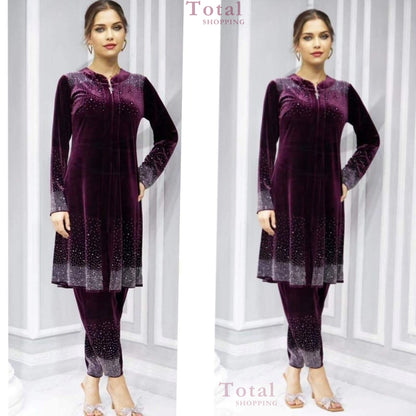 Premium Korean Velvet Fabrics-[LP-222]-Purple