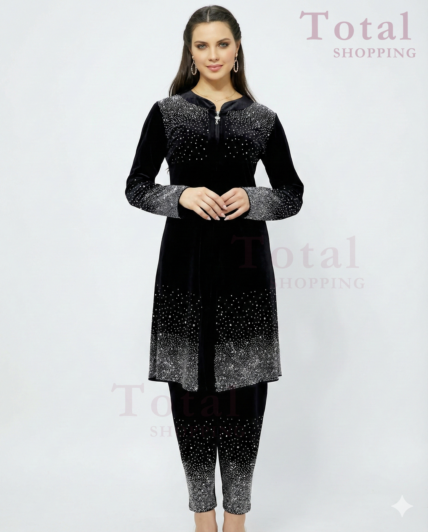 Premium Korean Velvet Fabrics-[LP-222]-Black