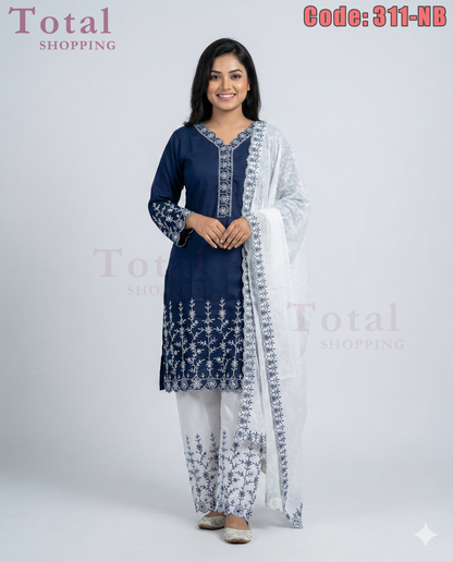 Premium Casual Dress-[LP-311]-Navy Blue