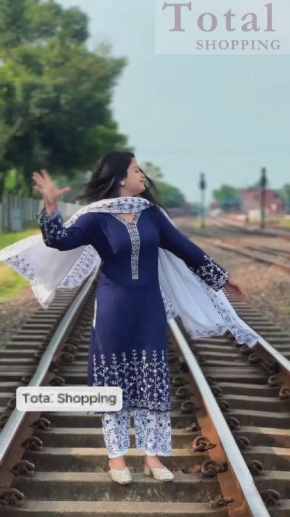 Premium Casual Dress-[LP-311]-Navy Blue